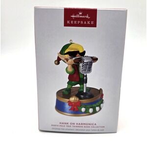 2024 Hallmark Ornament Hank‎ On Harmonica North Pole Tree Trimmer Band NEW